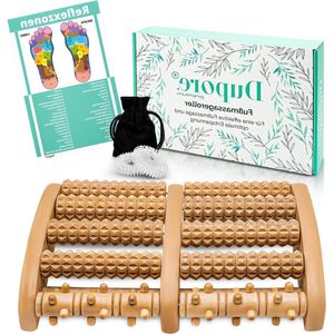 Premium voetmassageroller hout voor stressvermindering - voetroller voor thuis en kantoor - accupressuur voetmassage - voetreflexzone massage - massageroller Voetmassage