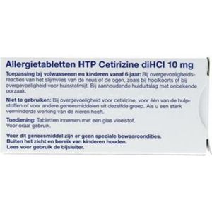 Healthypharm Allergietabletten HTP Cetirizine diHCI 10 mg - 3 x 30 tabletten