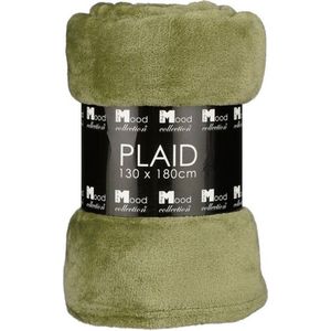 In The Mood Collection Famke Fleece Plaid – L180 x B130 cm – Lichtgroen