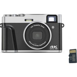 Digitale camera 4K/48 MP/16x zoom/autofocus/zoeker/anti-trilling/32 GB kaart