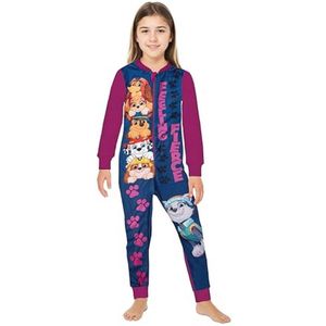 Meisjes Jumpsuit Pyjama Lang Mouw Roze/Blauw