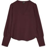 Vero Moda T-shirt Vmesme Ls V-neck Top Wvn Ga 10338288 Winetasting Dames Maat - M