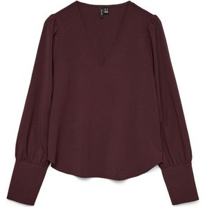 Vero Moda T-shirt Vmesme Ls V-neck Top Wvn Ga 10338288 Winetasting Dames Maat - M