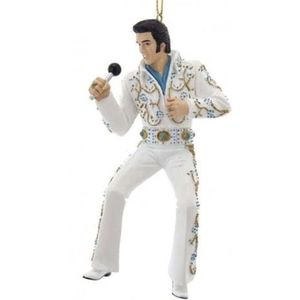 Elvis Presley Aqua Blue / White Jumpsuit Kerst Ornament