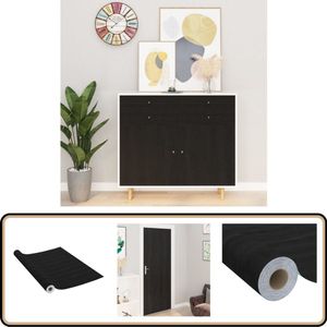 vidaXL Zelfklevende Meubelfolie Donkerhout 500x90cm Meubelfolie - Pvc Folie - Donkere Houten Vloer - Houten Tafelblad - Keuken Makeover