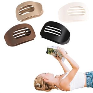 4 stuks - Platte klauwklemmen - Gebogen ontwerp Haarklauwklemmen - Franse haarklemmen voor vrouwen - Stevige grip - Geschikt voor dik, dun, lang en kort haar van vrouwen - Zwart, beige, wit, koffie