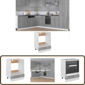 vidaXL Ovenkast - 60x46x81,5 cm - Grijs Sonoma Eiken Ovenkast - Keukenapparatuur - Houten Ovenkast - Ovenbehuizing - Grijze Ovenkast
