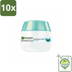 10 x Garnier - SkinActive - Botanische Dagcrème - Aloë Vera - Voor ieder Huidtype - 50 ml - Grootverpakking - Dagcrème - Aloë Vera - Natuurlijke Dagcrème - Hydraterende Dagcrème - Gevoelige Huid