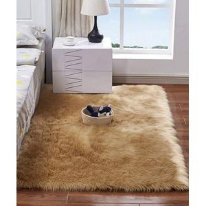 vloerkleed antislip pluizige tapijten Shaggy vloertapijt voor slaapkamer woonkamer, kameel/2'x 3'