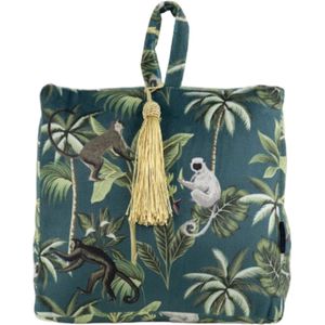 Mars & More Deurstopper - jungle thema - apen print - 18 cm - polyester