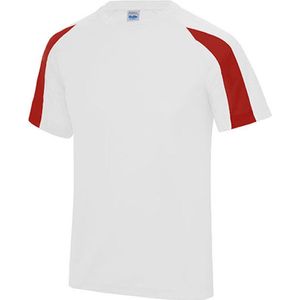 Just Cool Vegan Unisex T-shirt 'Contrast' met korte mouwen White/Red - M