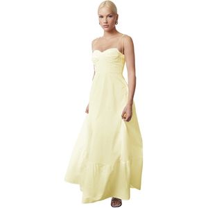 Trendyol Witte, Gedrapeerde Maxi-Jurk Met Bandjes En Tailleopening Twoss24El01128