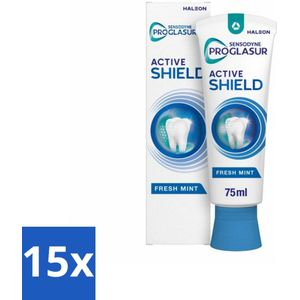 Sensodyne - Tandpasta - ProGlasur Active Shield - Fresh Mint - Frisse Munt - 75 ml - Bulkverpakking - 15 stuks