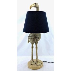 Tafellamp Gouden Flamingo - met Kap - H 71 cm