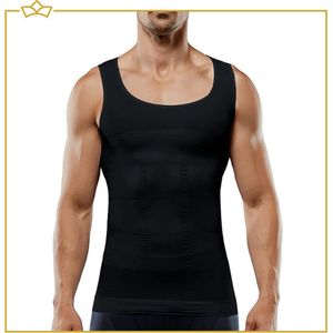 ATTREZZO® Corrigerend hemd mannen - shapewear - Maat M - Zwart