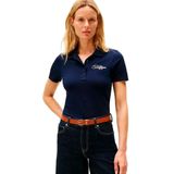 TOMMY HILFIGER - Shirt - Navy / Wit - Polokraag - Kwartmouw