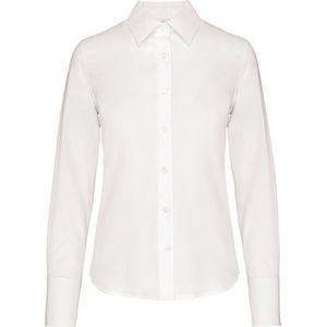 Blouse Dames L Kariban Lange mouw White 100% Katoen