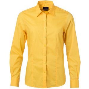 James and Nicholson Dames/dames Poplin-shirt met lange mouwen (Geel)