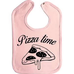 Baby - kinder - slab - pizza time - kleur: baby roze - met handige drukknoop - stuks 1