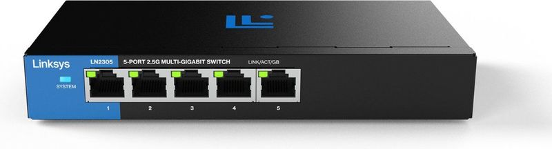 Linksys - LN2305 - Multi-Gigabit Switch - Zwart - Metalen Behuizing