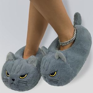 Grappige Pantoffels - Boze Katten - Pluche Dierenpantoffels - One Size Fits All