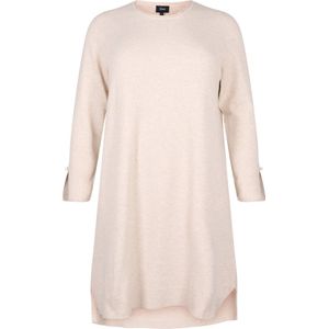 ZIZZI MSUNNY, L/S, ABK DRESS Dames Jurk - Sand - Maat XXL (58-60)