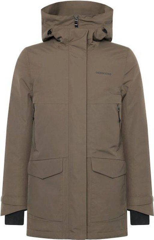 Didriksons Womens Frida Parka 7 Lange jas (Dames |bruin/grijs |waterdicht)