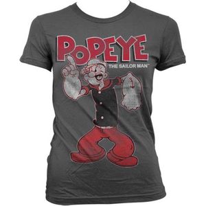 Popeye Dames Tshirt -XXL- Distressed Sailor Man Grijs
