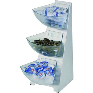 Multi-Rack keukenrek frame - portiekgoot portiedispenser - 18/0 roestvrij staal - volume per goot 1 liter - 3 niveaus