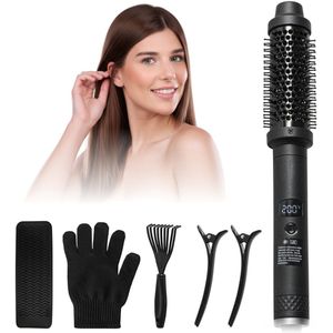 Kioki Thermal Brush Deluxe incl. accessoires - 38mm Keramische Warmte borstel - Fohn borstel - Krul borstel - Stijl borstel - tot 200°C - met klipjes en hittebestendige mat