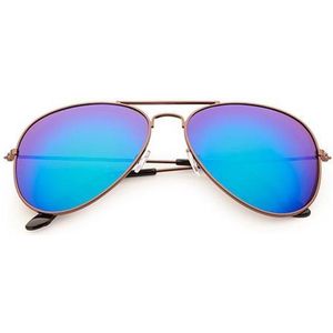 Freaky Glasses® – Piloten Bril - Festival Bril – Rave Zonnebril – Dames – Heren - Blauw Groene Spiegellenzen