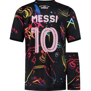 Miami Messi Voetbaltenue - Messi Tenue - Gaming - Voetbaltenue Kinderen - Shirt en Broekje - Jongens en Meisjes - Volwassenen - Heren en Dames-116