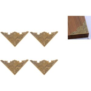 Antieke Hoekbeschermers Set voor Meubels - Messing Decoratie - Houten Sieradenkast - Volledige Omhullende Bewaker - Metalen beschermingshoeken - 4 stuks - hoekbescherming voor boeken