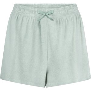 Hunkemöller Dames Nachtmode Short met badstoftextuur - Groen - maat XS