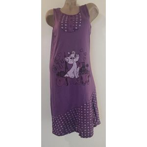 Dames mouwloze nachthemd met kattenafbeelding M 36-38 paars