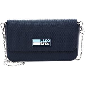 LACOSTE Leren Gordeltas Schoudertas Chantaco Seasonal Belt Bag Badge Marine Panorama Blauw
