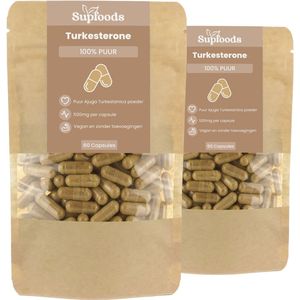 Turkesterone Capsules 100% Puur - 120 Capsules - Alternatief voor Tongkat Ali - 500mg Per Turkesterone Capsule