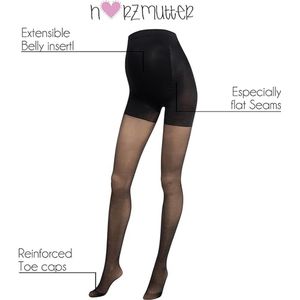Zwangerschap panty 20DEN - Transparante-matte - Nylon - Zwangerschapskleding --Zwart - Maternity Tights - set 1 & 2-1200