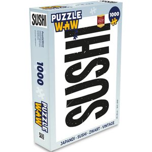 Puzzel Japandi - Sushi - Zwart - Vintage - Legpuzzel - Puzzel 1000 stukjes volwassenen