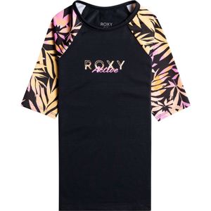 Roxy - UV Rashguard voor meisjes - Active Joy - Korte mouw - UPF50 - Anthracite Zebra Jungle Girl - maat 128-140cm