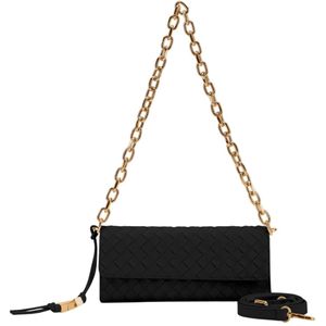 SEIDENFELT MANUFAKTUR Koppeling Schoudertas Kinna Clutch Wallet Black Zwart
