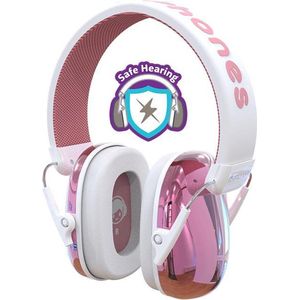 Buddyphones - Guardian, Oorbeschermers voor kinderen , 25dB, Roze - Wit