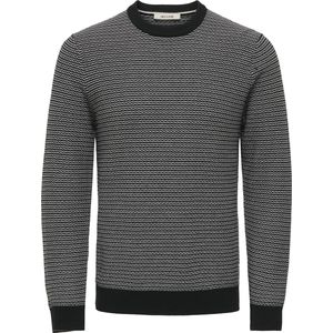 ONLY & SONS - Gemêleerd Zwarte Trui - Gebreide Trui - Regular Fit
