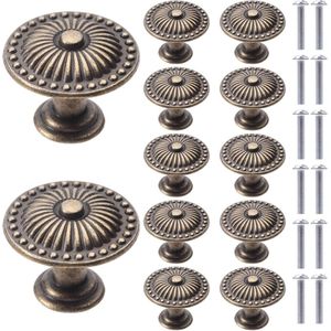 Set van 12 Vintage Lade Knoppen en Deurhendels voor Keukenkastjes en Meubels