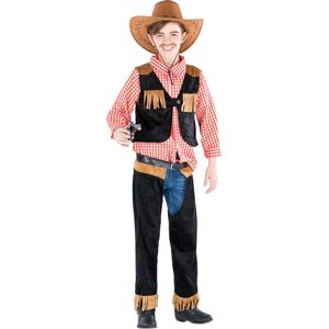 dressforfun - jongenskostuum cowboy Jimmy 128 (8-10y) - verkleedkleding kostuum halloween verkleden feestkleding carnavalskleding carnaval feestkledij partykleding - 300538