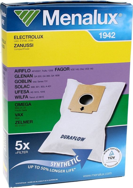 Menalux - DURAFLOW - Stofzuigerzakken - Geschikt voor Diverse Merken - 1 Jaar Garantie