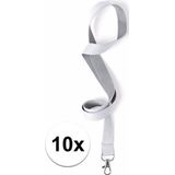 10 keycords wit/grijs - lanyard