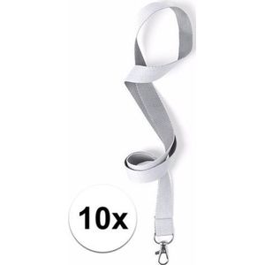 10 keycords wit/grijs - lanyard