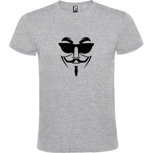 Grijs T shirt met print van "" Vendetta "" print Zwart size XS