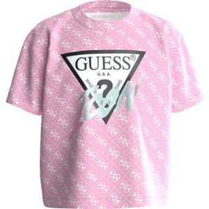 Guess Girls Logo Shirt Roze - Maat 128